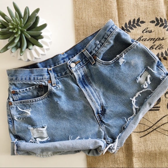 Levi's Pants - Levi’s 505 Distressed Jean Cut Off Shorts